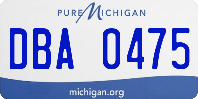 MI license plate DBA0475