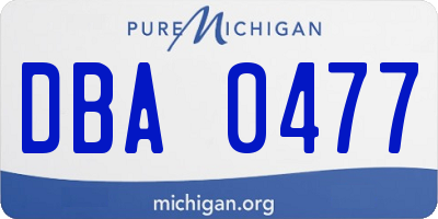 MI license plate DBA0477