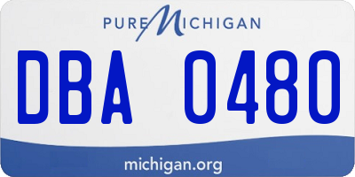 MI license plate DBA0480