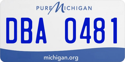 MI license plate DBA0481