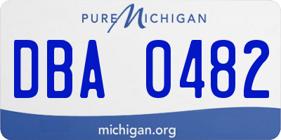 MI license plate DBA0482
