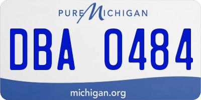 MI license plate DBA0484