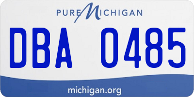 MI license plate DBA0485
