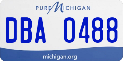 MI license plate DBA0488