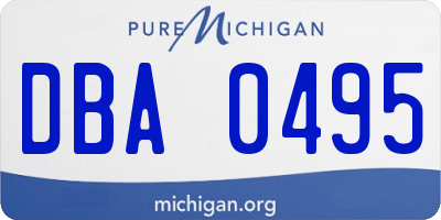 MI license plate DBA0495