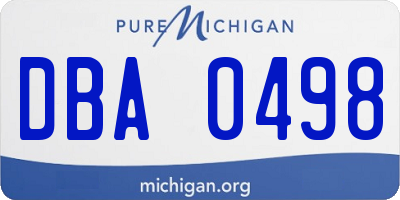 MI license plate DBA0498