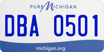 MI license plate DBA0501