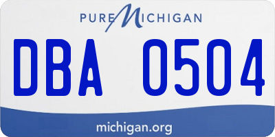 MI license plate DBA0504