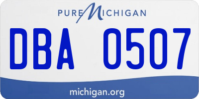 MI license plate DBA0507