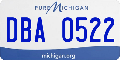 MI license plate DBA0522