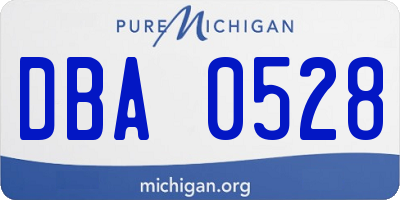 MI license plate DBA0528