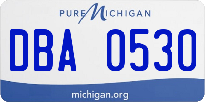 MI license plate DBA0530
