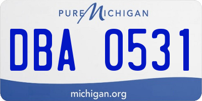 MI license plate DBA0531
