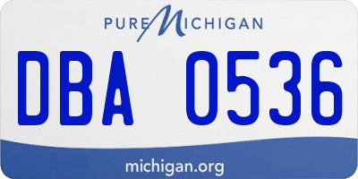 MI license plate DBA0536