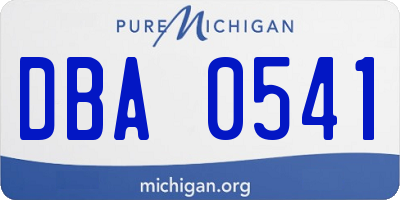 MI license plate DBA0541