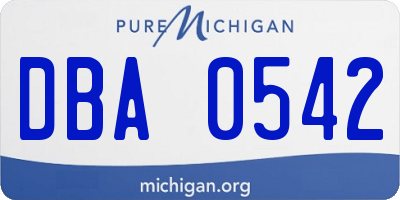 MI license plate DBA0542