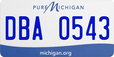 MI license plate DBA0543