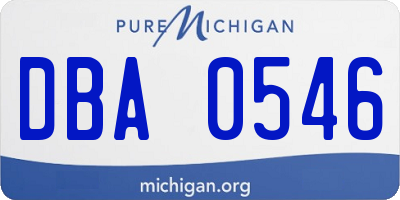 MI license plate DBA0546