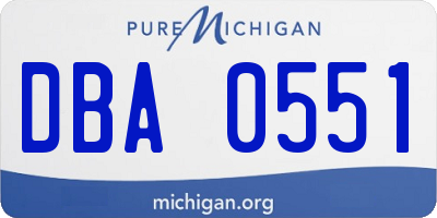 MI license plate DBA0551