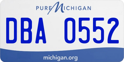 MI license plate DBA0552
