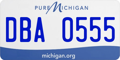 MI license plate DBA0555