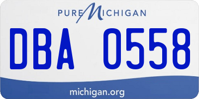 MI license plate DBA0558