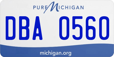 MI license plate DBA0560