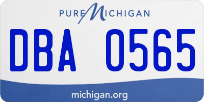 MI license plate DBA0565