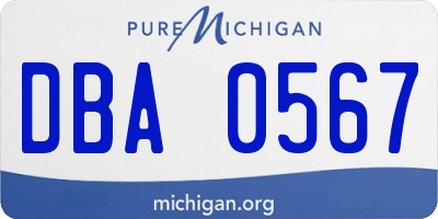 MI license plate DBA0567