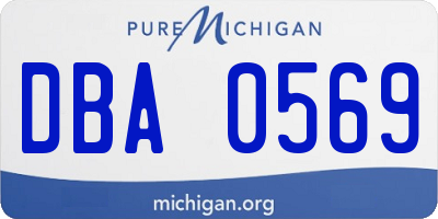 MI license plate DBA0569