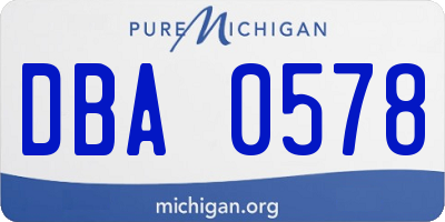 MI license plate DBA0578
