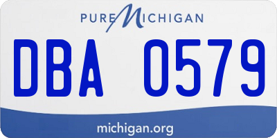 MI license plate DBA0579