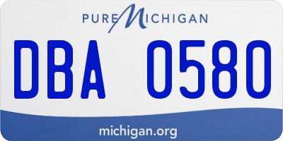 MI license plate DBA0580