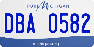 MI license plate DBA0582