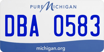 MI license plate DBA0583