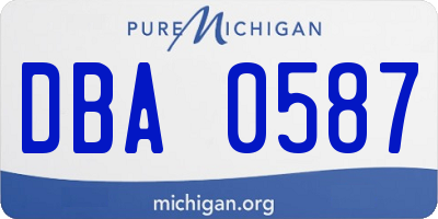 MI license plate DBA0587