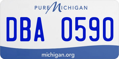 MI license plate DBA0590