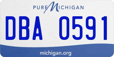 MI license plate DBA0591