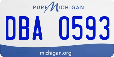 MI license plate DBA0593