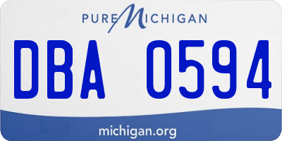 MI license plate DBA0594