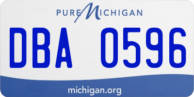 MI license plate DBA0596