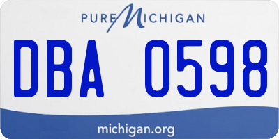 MI license plate DBA0598