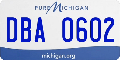 MI license plate DBA0602