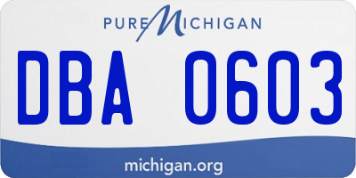 MI license plate DBA0603