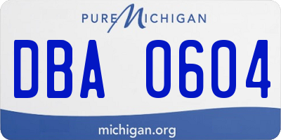 MI license plate DBA0604