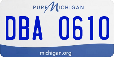 MI license plate DBA0610