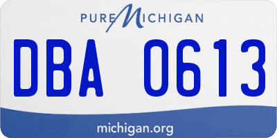 MI license plate DBA0613