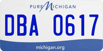 MI license plate DBA0617