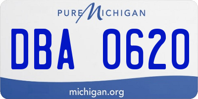 MI license plate DBA0620
