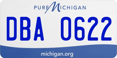 MI license plate DBA0622